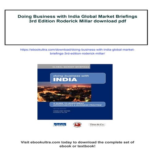 Doing Business with India Global Market Briefings 3rd Edition Roderick Millar