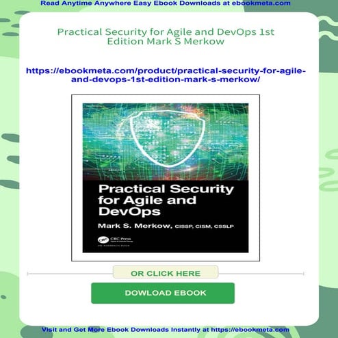 Practical Security for Agile and DevOps 1st Edition Mark S Merkow