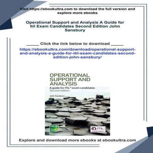 Operational Support and Analysis A Guide for Itil Exam Candidates Second Edit...
