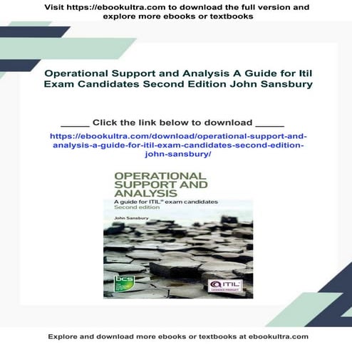 Operational Support and Analysis A Guide for Itil Exam Candidates Second Edit...