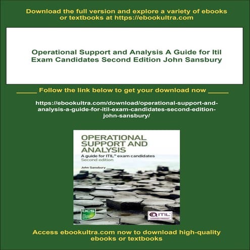 Operational Support and Analysis A Guide for Itil Exam Candidates Second Edit...
