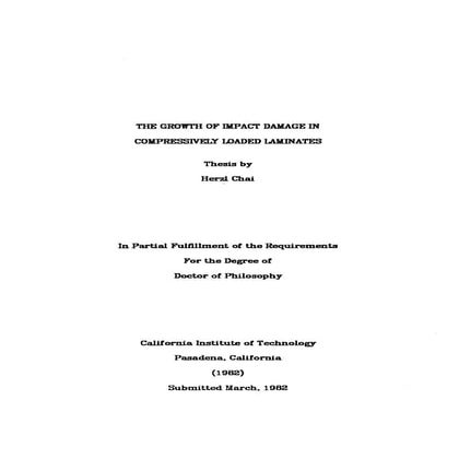 The growth of impact damage - thesis