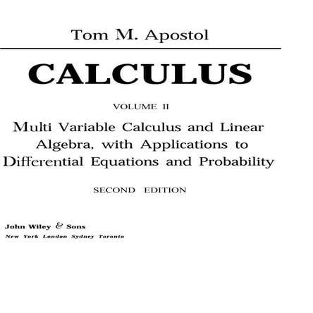 Apostol: Calculus Volume 2