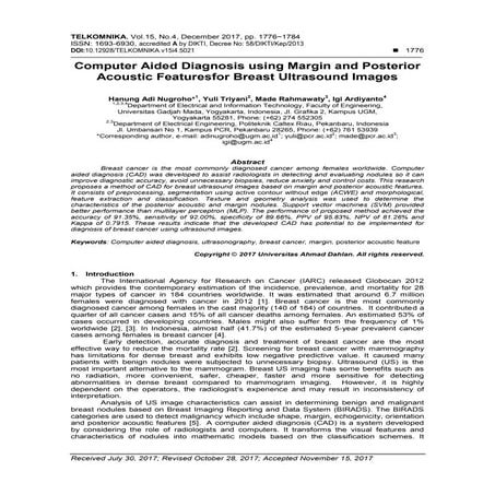 Computer Aided Diagnosis using Margin and Posterior Acoustic Featuresfor Brea...
