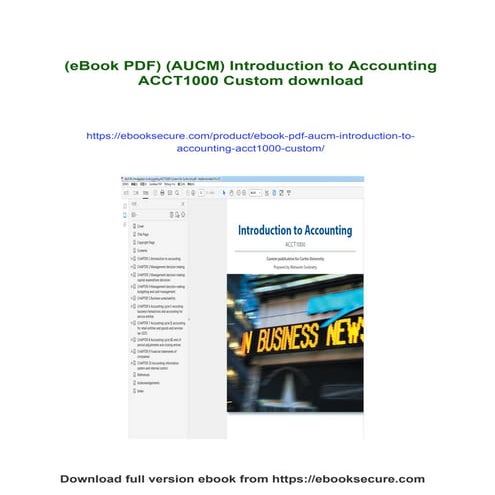 (eBook PDF) (AUCM) Introduction to Accounting ACCT1000 Custom | PDF