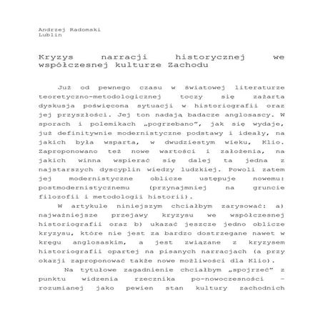 32560261 kryzys-narracji-historycznej-we-wspołczesnej-kulturze-zachodu
