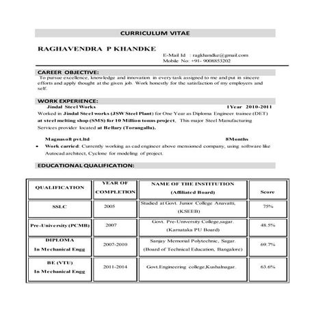 Raghu CV | DOC