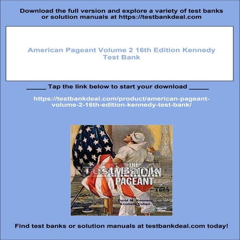 American Pageant Volume 2 16th Edition Kennedy Test Bank | PDF