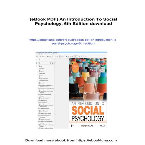 (eBook PDF) An Introduction To Social Psychology, 6th Edition | PDF