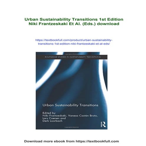 An Agenda For Sustainability Transitions Research State Of The Art And ...