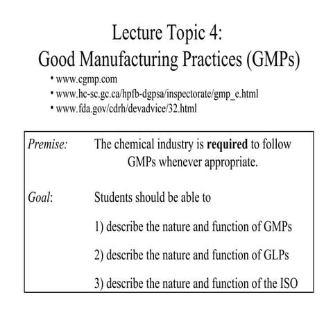 GLP and GMP | PPTX