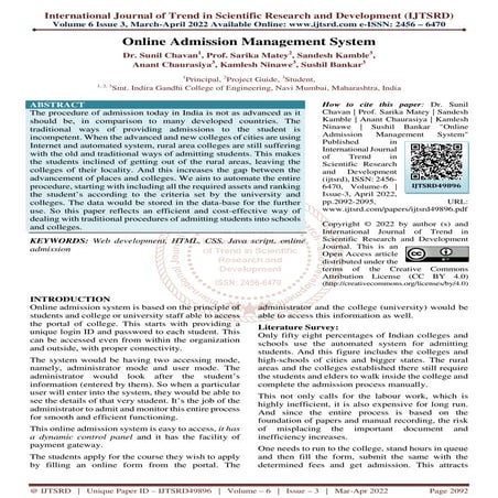 Online Admission Management System