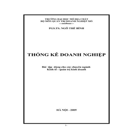 Bài Tập Thống Kê Doanh Nghiệp 