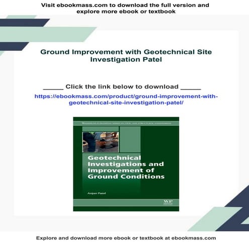 Ground Improvement with Geotechnical Site Investigation Patel | PDF