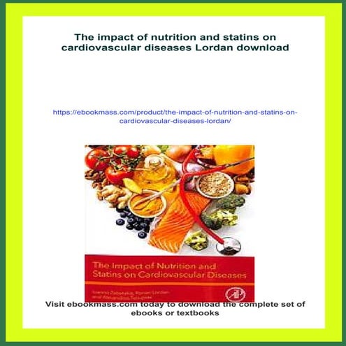 The impact of nutrition and statins on cardiovascular diseases Lordan | PDF