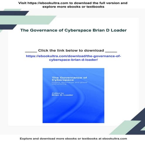 The Governance of Cyberspace Brian D Loader | PDF