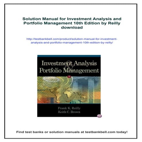 Solution Manual for Investment Analysis and Portfolio Management 10th Edition...