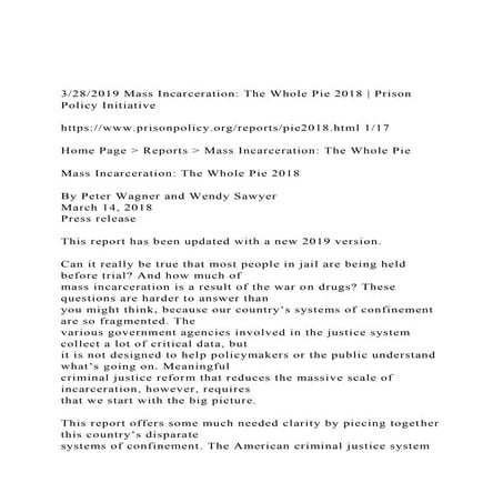 3282019 Mass Incarceration The Whole Pie 2018  Prison Poli.docx