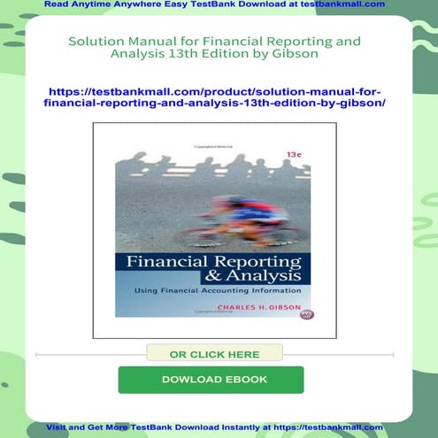 Solution Manual for Financial Reporting and Analysis 13th Edition by ...