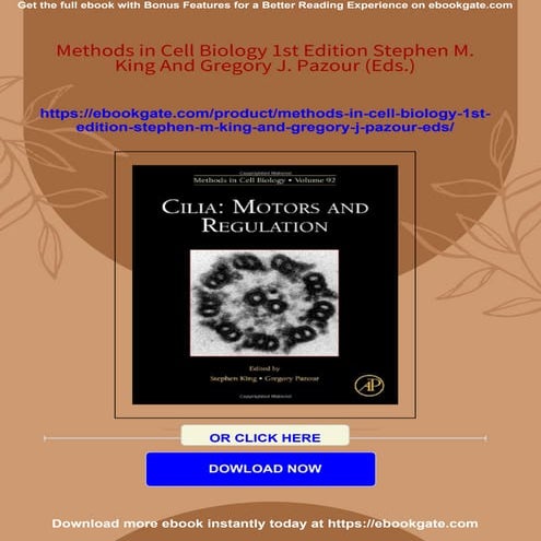 Methods in Cell Biology 1st Edition Stephen M. King And Gregory J ...