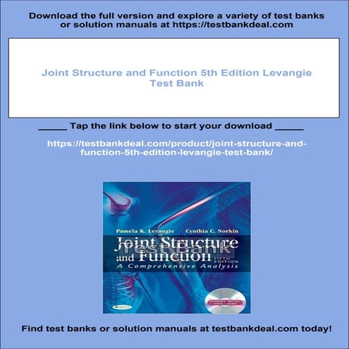 Joint Structure and Function 5th Edition Levangie Test Bank