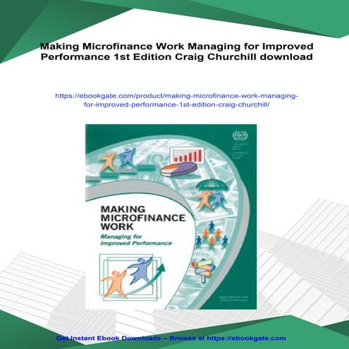 Making Microfinance Work Managing for Improved Performance 1st Edition Craig ...