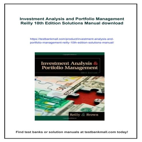 Investment Analysis and Portfolio Management Reilly 10th Edition ...