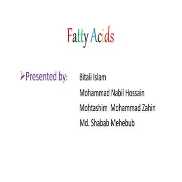 Fatty Acids