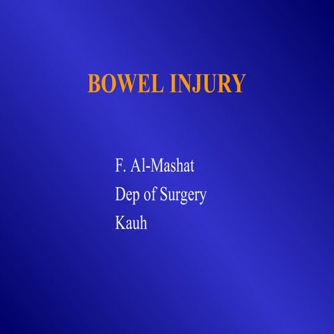 Comprehensive Overview of Traumatic Bowel Injury: Diagnosis and ...