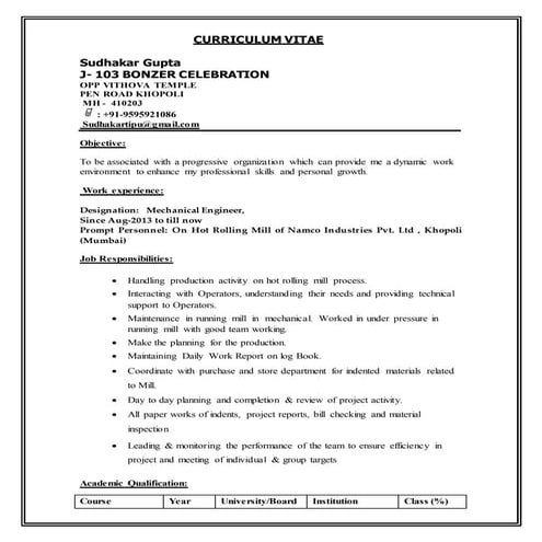 G.madhu babu resume (technical engineer) | DOC