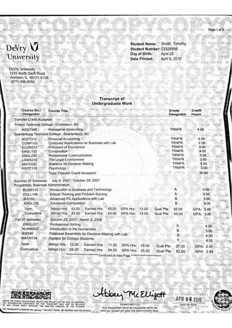 Adams State Transcript Alison Gonzales | PDF