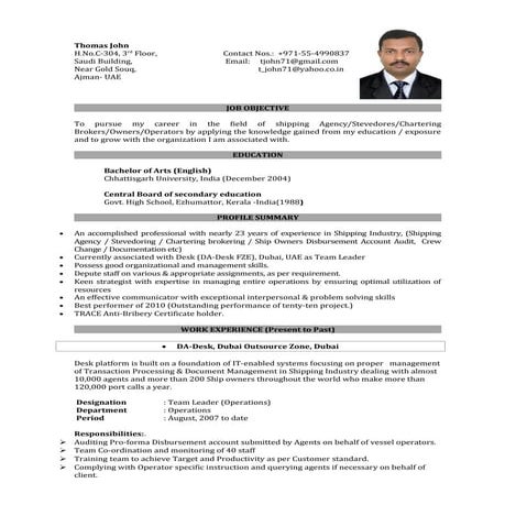 Thomas John CV | DOC
