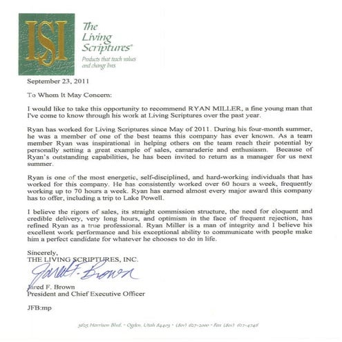 LSI Recommendation Letter