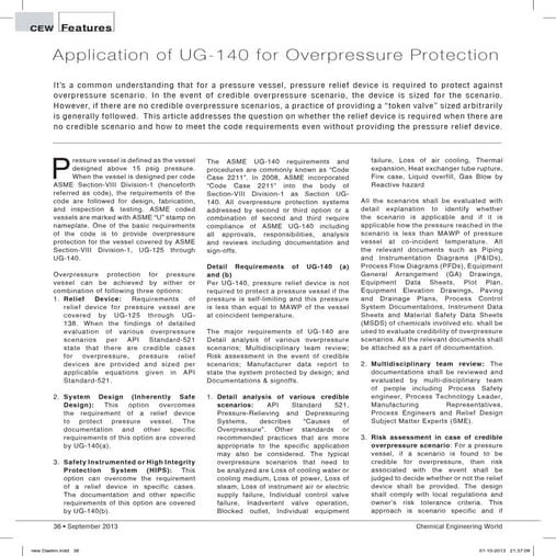 Application of UG-140 for overpressure protection