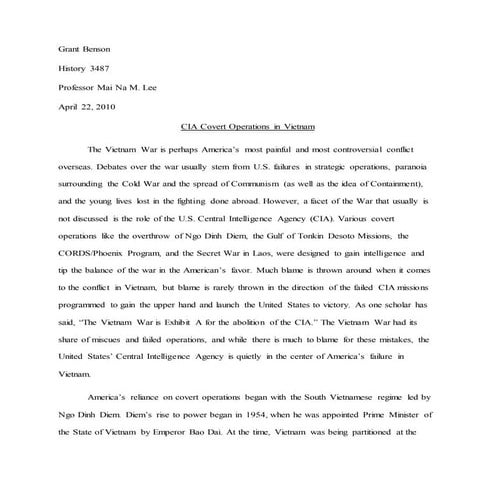 CIA Covert Operations in Vietnam