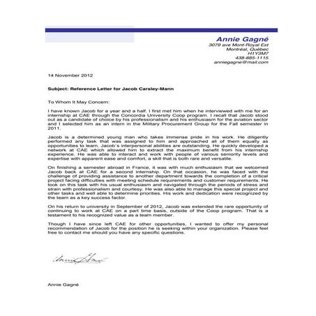 CIBC Recommendation Letter | DOCX