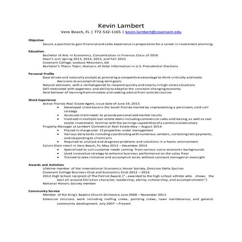 Kevin Lambert - Resume | DOCX