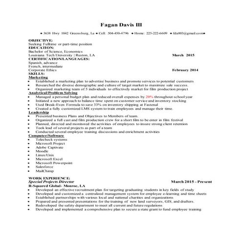 Fagan Davs III Resume (1)