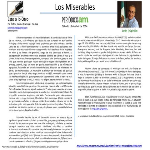 Los Miserables una mirada a su definicion y asimismo sobre los sectores ...