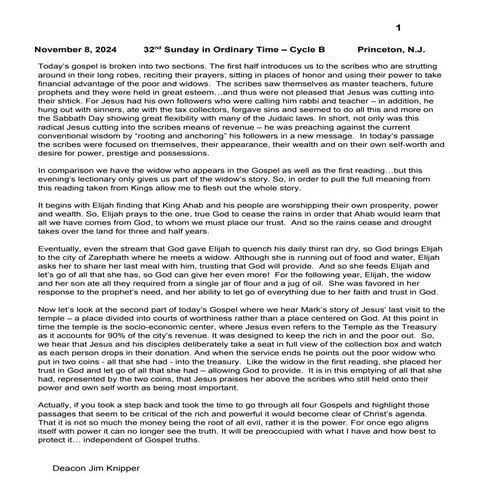 32nd Sunday in Ordinary Time Cycle B - 2024.docx