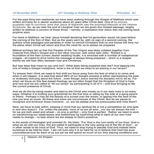 Homily: 32nd Sunday in Ordinary Time A 2023.docx