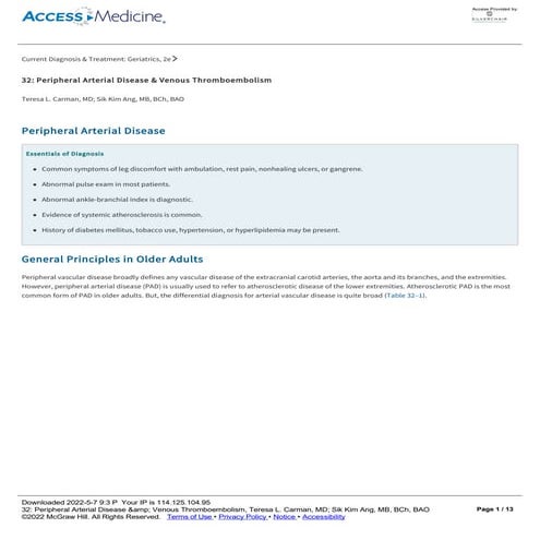 Peripheral Arterial Disease | PPTX