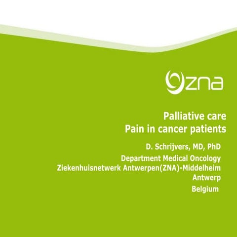 Pain management in cancer patients | PPT