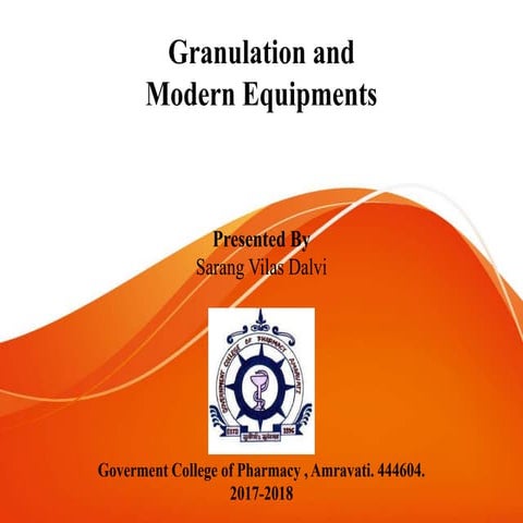 Granulation and Modern Equipments