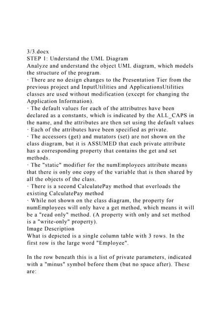 33.docxSTEP 1 Understand the UML Diagram Analyze and under.docx