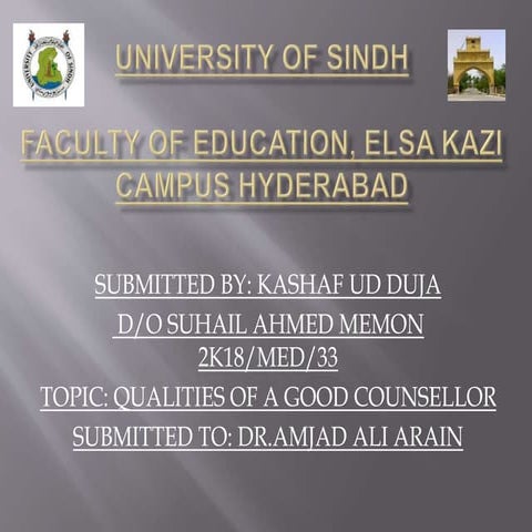 Qualities of Counselor