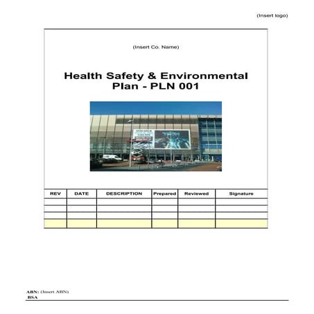 Health, Safety and Environmental Management Plan