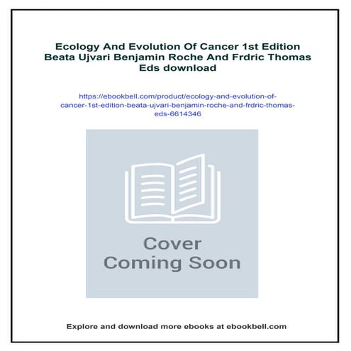 Ecology And Evolution Of Cancer 1st Edition Beata Ujvari Benjamin Roche ...