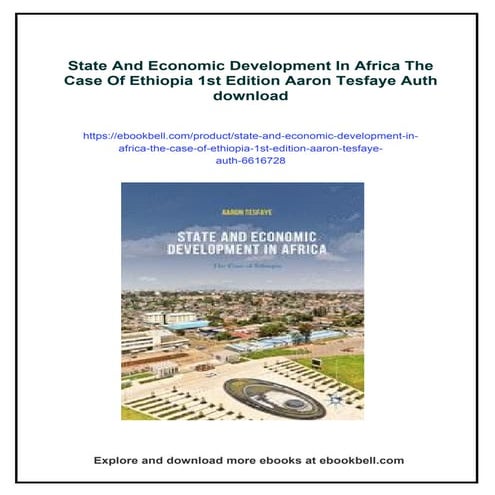State And Economic Development In Africa The Case Of Ethiopia 1st ...