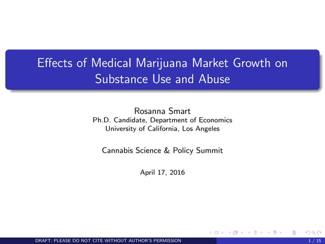 Cannabis Science & Policy Summit - Day 1 - Smart